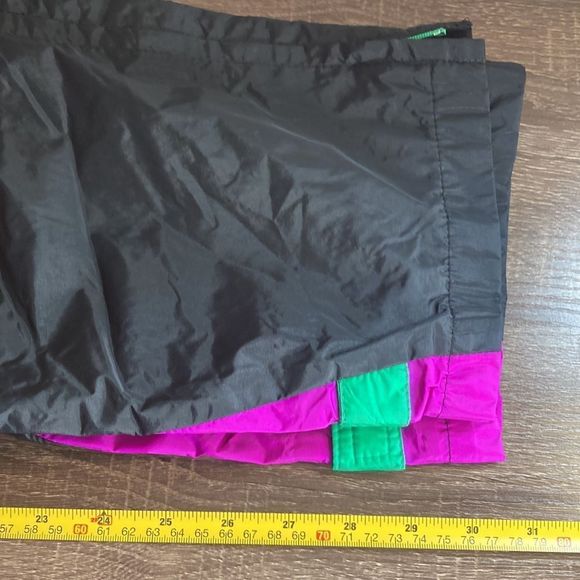 Vintage InSport Womens GoreTex Small Windbreaker Pants 80’s Black Pink & Green - Picture 10 of 16